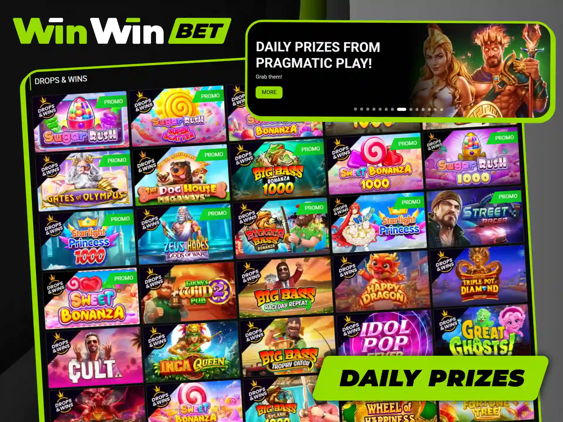 Play your favourite games to win big prizes with this daily Winwin bonus.
