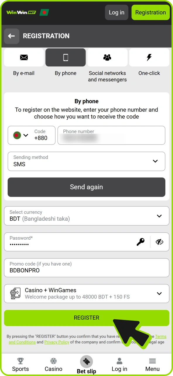 Finish registration to get welcome bonuses from Winwin.