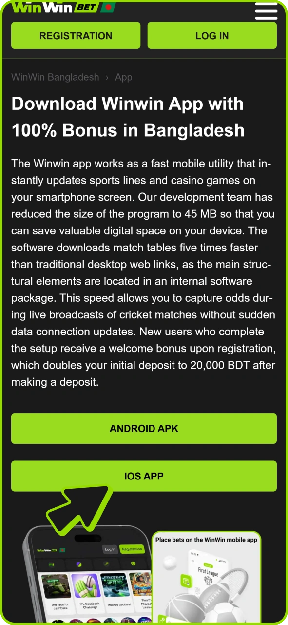 Go to Winwin website using out link to get iOS PWA app.