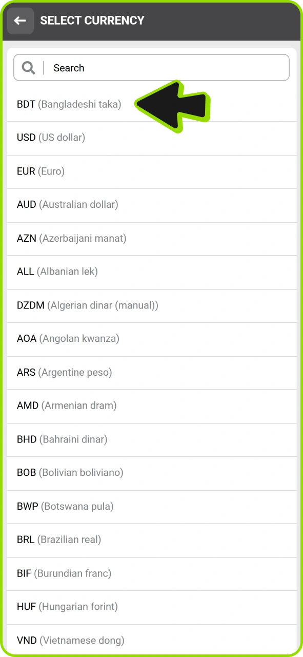 Make sure BDT is your currency at Winwin app registration form.