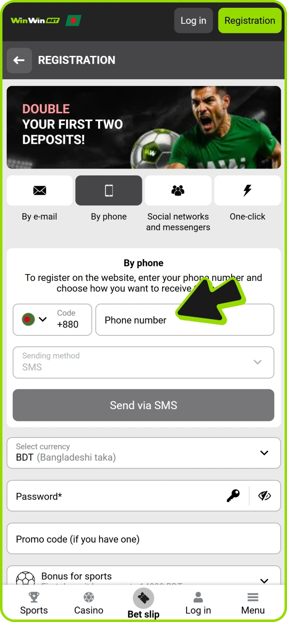 Type in your details at Winwin app registration form.