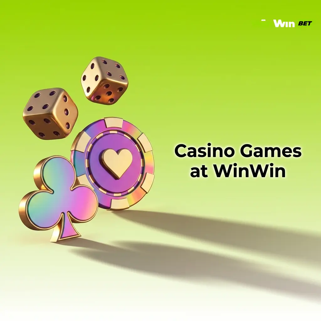 Colorful casino games lobby at WinWin featuring slots, roulette, blackjack, and live dealer tables